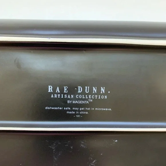 Rae Dunn Halloween Black Platter Tray TRICK OR TREAT Orange Large Letter - Picture 5 of 7